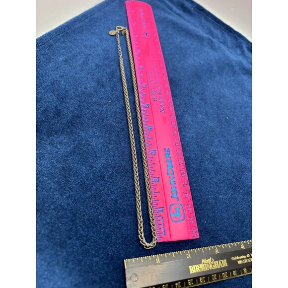 Vintage Silver Plated Braided Chain Necklace With Floral Charm Premier Design - Picture 2 of 5